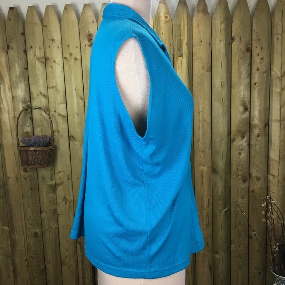 NWT Karen Scott II Teal Blue Button Down Top 3X - Picture 2 of 6